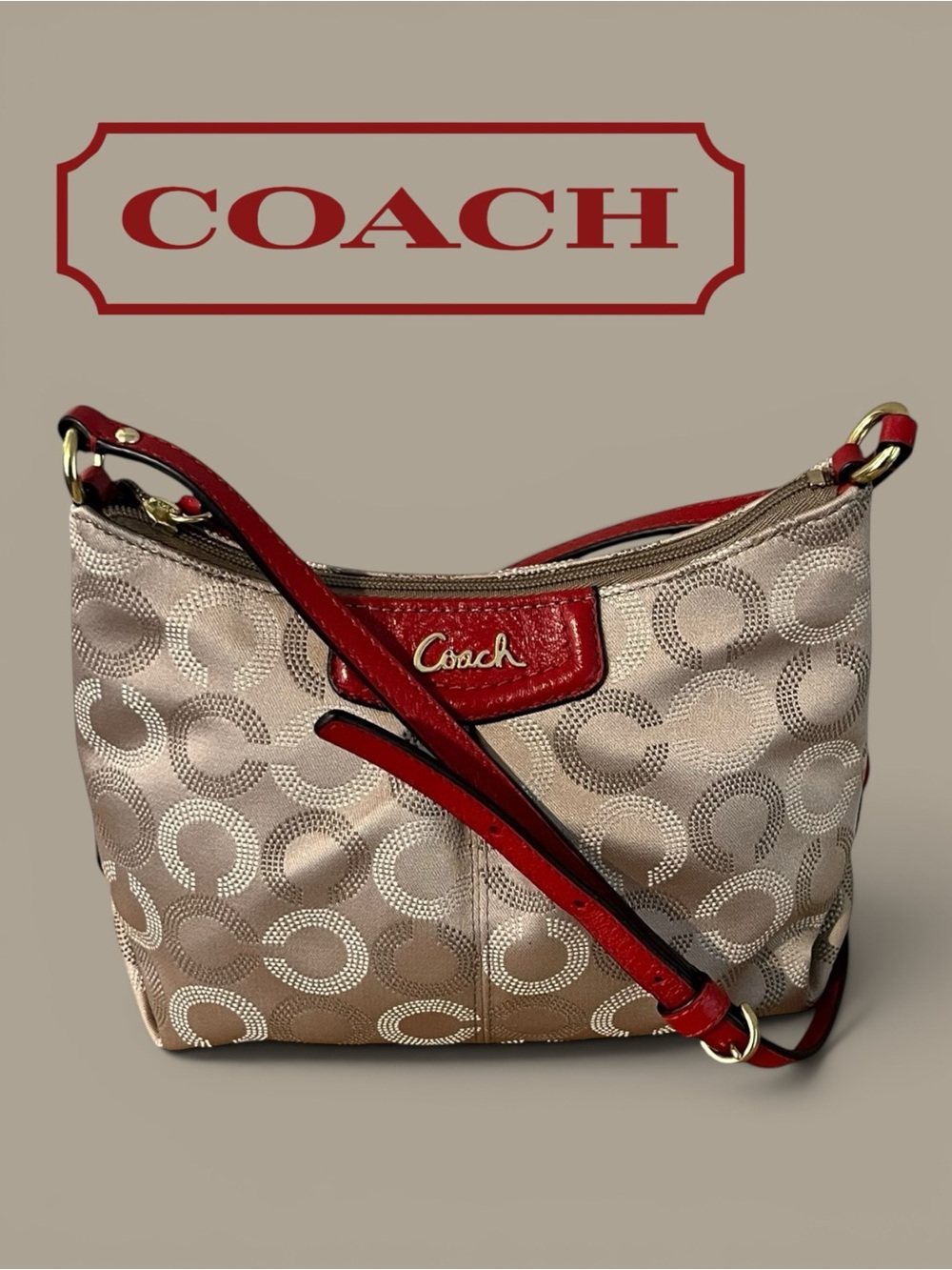 Coach Ashley Dotted Op Art Crossbody  Bag